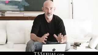TSSexual.com - Tender tbabe gets cum sprayed after rough anal lovemaking with wild ab