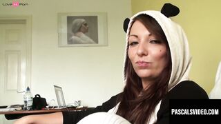 Gorgeous girl with natural curves feels her pussy throbbing