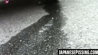 Japanese cuties enjoy outdoor adventures while peeing