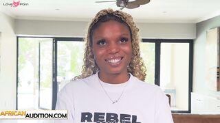African blonde ebony model on casting