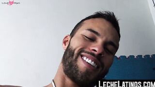 LecheLatinos.com - Straight Latino's first gay blowjob precedes a raw, bareback ride