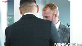 Latino daddy John Rodriguez makes his coworker Malek Tobias bend over
