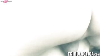 FTM stud banged and creampied by hung trans girlfriend