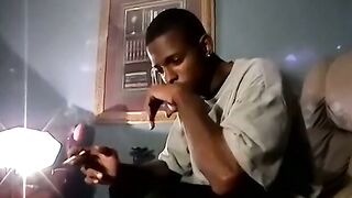 JoeSchmoeXXX.com - Handsome ebony deviant Joey strokes his cock before cumming