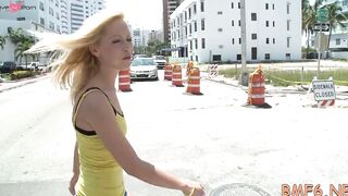 Cute blonde Amanda with massive natural tits adores fucking