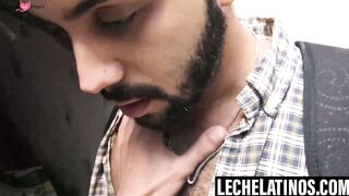LecheLatinos.com - Bearded Antonio's face showered with my sticky cum