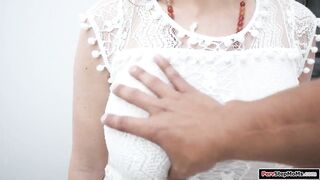 Big Boobed stepmom titfucks her perv stepson