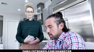 Blonde Beauty Gets Pounded By Stepfather For Kinky Talking