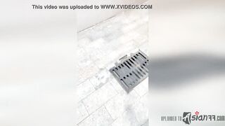 Shameless eastern skank fucks herself outside inside outside