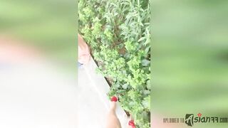 Shameless eastern skank fucks herself outside inside outside
