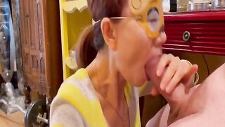 korean MILF bj w cum into mouth