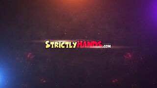 StrictlyHands - Black Hot Sparkle Jerks Cum Onto Her Boobs