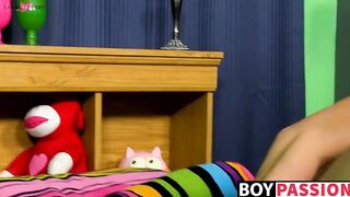 Billy fucks his ass with a toy and plays with a metal rod