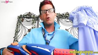 POV of kinky babysitter Jeff Drizzle putting make up on you