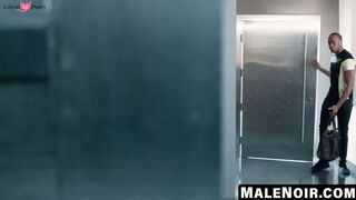 MaleNoir.com - Naughty Adrian expels cum as I work his dark ass hole