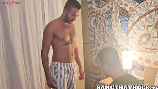 King Cuba XL dominating Axel Morecox damp mouth and butt hole