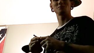 JoeSchmoeXXX.com - Inked thug receives oral service from a fat cock lover