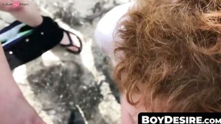 BoyDesire.com - Outdoor rough bareback and POV blowjob with two twinks