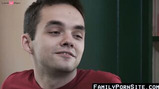 FamilyPornSite.com - Kinky daddies take turns drilling an eager teen in a heated 3way