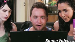 Stepmom catches stepson jerking off and helps him out gladly