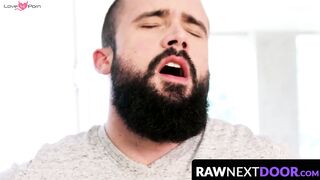 RawNextDoor.com - Bearded muscular stud Mathias barebacks his gay jock buddy Carter W