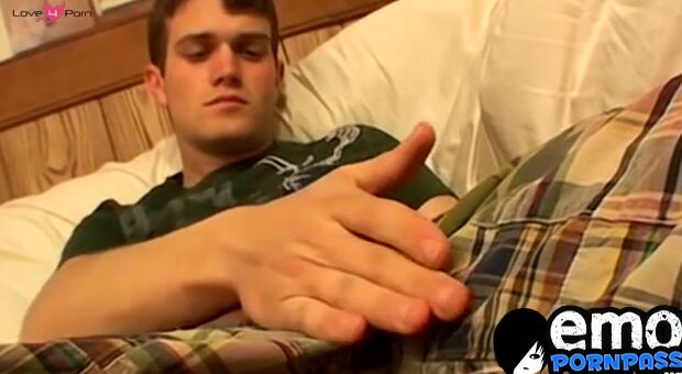 Sweet Bryan Corbin touching himself before eating cum