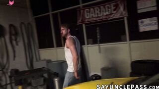 Dior porn video – Caden Dior and bunch of horny mechanics fuck Jack Valor in the car