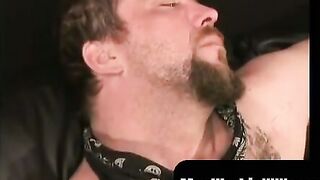 MenWorkinXXX.com - Hairy mature homo masturbates on a chair and cums in huge loads