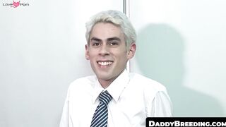 DaddyBreeding.com - Kinky young dude enjoys hardcore threesome with older gays
