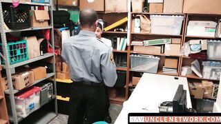 SayUncleNetwork.com - Chocolate thief fingered while cumming from raw officer fuck