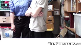 Lesbian MILF officer adores banging young horny shoplifters