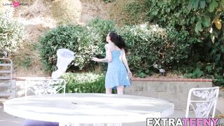 Petite teen Leia Rae moans during intense doggystyle fuck