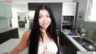 "Curvy Teen's Steamy Encounter with Older Man in Lingerie Shop"