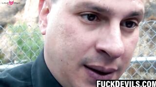 Babysitter Maya takes dumpster creampie from angry dad
