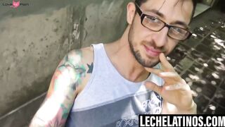 LecheLatinos.com - Ariel kneels to suck the sexy pool cleaner