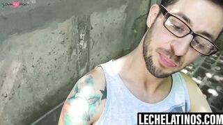 LecheLatinos.com - Ariel kneels to suck the sexy pool cleaner