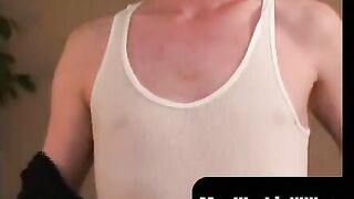 MenWorkinXXX.com - Older amateur has a blast stroking his cock on the couch