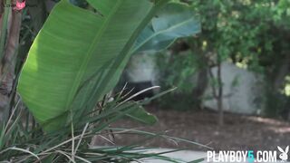 Tiny blonde teen Kiara Cole outdoor