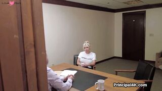 Principal fucks bikini car wash milf at his office
