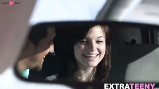 Petite small tits teen Kaisey Dean swallows massive cumshot