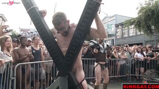 Cass Bolton flogged and DOUBLE ANAL fucked in public!