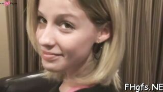 Delectable blonde floosy enjoys sex with a random dude