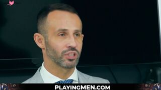 PlayingMen.com - Office hunk Robbie Rojo's boss-pleasing BJ before hard anal
