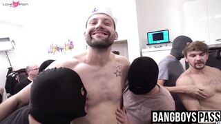 Male strippers teased and sucked off by many horny men