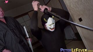 Ninja Rio worships Shusaku Nohara enormous dick with his lips and ass