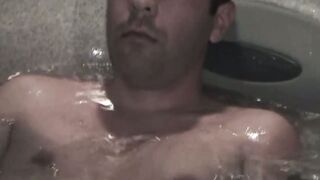 Dude jerks off his cock and stuffs anal beads in his asshole