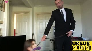 UKSubSluts.com - Hot bitch Lina Luxa gets choked, spanked, and ass rammed by master
