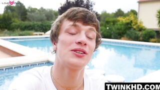 Pool splash turns into rough doggy style pounding