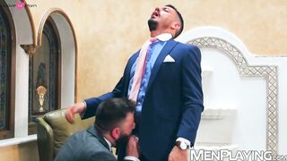 Hunk Joe Gillis hires Leo Grin as party planner and fuck buddy
