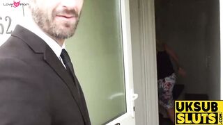 UKSubSluts.com - UK sub Roxy Mae rides before squirting beside cuckold in rough sex